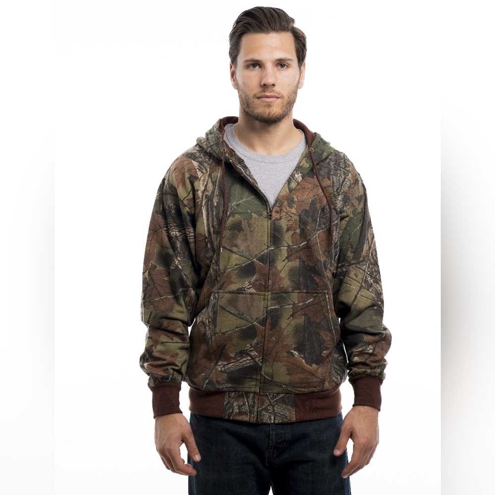 TrailCrest Men’s Full Zip Up Camouflage Hoodie Sweatshirt Sz 2XL